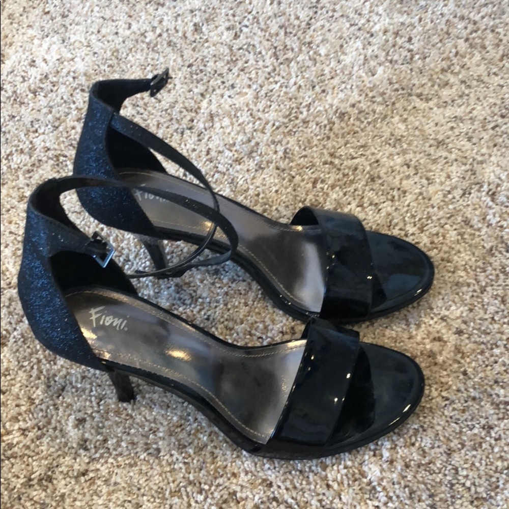 Black ankle strap heels